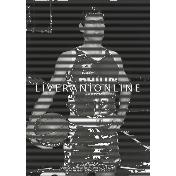 RETROSPETTIVA ANTONELLO RIVA BASKET NELLA FOTO ANTONELLO RIVA CON LA MAGLIA DELLA PHILIPS MILANO AG ALDO LIVERANI SAS