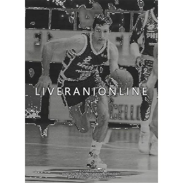RETROSPETTIVA ANTONELLO RIVA BASKET NELLA FOTO ANTONELLO RIVA CON LA MAGLIA DELLA PHILIPS MILANO AG ALDO LIVERANI SAS