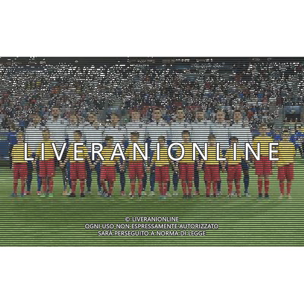 UEFA Campionato Europeo Under 21 Polonia 2017 Gruppo C Krakow (Polonia) - 18.06.2017 Danimarca-Italia Nella Foto: la formazione della nazionale italiana durante lÕinno /Ph.Vitez-Ag. Aldo Liverani