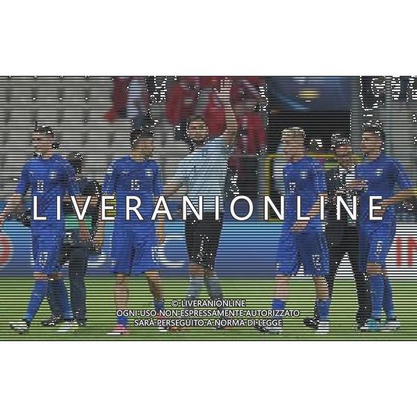 UEFA Campionato Europeo Under 21 Polonia 2017 Gruppo C Krakow (Polonia) - 18.06.2017 Danimarca-Italia Nella Foto: gianluigi donnarumma saluta i tifosi a fine gara /Ph.Vitez-Ag. Aldo Liverani