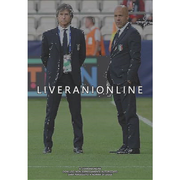 UEFA Campionato Europeo Under 21 Polonia 2017 Gruppo C Krakow (Polonia) - 18.06.2017 Danimarca-Italia Nella Foto:Gabriele Oriali - Luigi Di Biagio /Ph.Vitez-Ag. Aldo Liverani