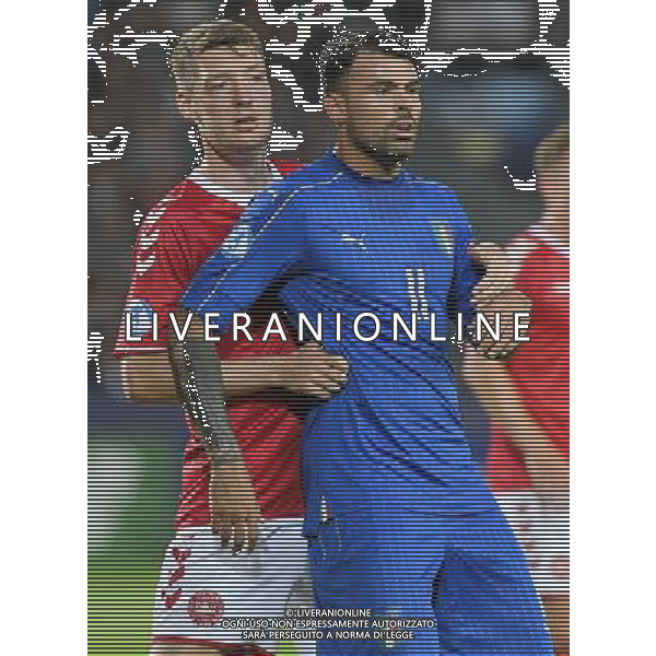 UEFA Campionato Europeo Under 21 Polonia 2017 Gruppo C Krakow (Polonia) - 18.06.2017 Danimarca-Italia Nella Foto:Andrea Petagna - Patrick Banggaard /Ph.Vitez-Ag. Aldo Liverani