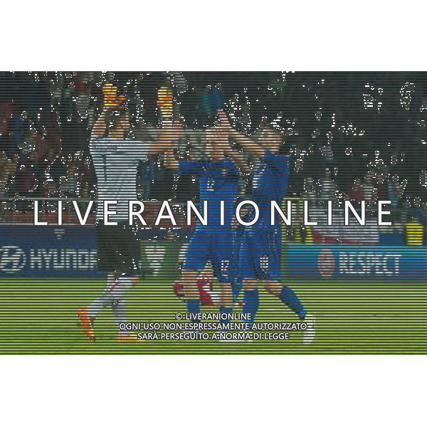 KRAKOW 18.06.2017 MECZ GRUPA C MISTRZOSTWA EUROPY U-21 W PILCE NOZNEJ 2017: DANIA - WLOCHY --- 2017 UEFA EUROPEAN U21 CHAMPIONSHIP MATCH: DENMARK - ITALY NZ GIANLUIGI DONNARUMMA WOLCHY ITALY ANDREA CONTI WOLCHY ITALY ROBERTO GAGLIARDINI WOLCHY ITALY RADOSC ZWYCIESTWO FOT LUKASZ KRAJEWSKI / FOKUSMEDIA. / NEWSPIX.PL --- Newspix.pl AG ALDO LIVERANI SAS *** Local Caption *** www.newspix.pl mail us: info@newspix.pl call us: 0048 022 23 22 222 --- Polish Picture Agency by Ringier Axel Springer Poland