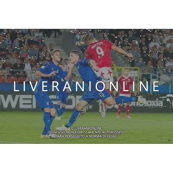 KRAKOW 18.06.2017 MECZ GRUPA C MISTRZOSTWA EUROPY U-21 W PILCE NOZNEJ 2017: DANIA - WLOCHY --- 2017 UEFA EUROPEAN U21 CHAMPIONSHIP MATCH: DENMARK - ITALY NZ MARCUS INGVARTSEN DANIA DENMARK MATTIA CALDARA WOLCHY ITALY FOT LUKASZ KRAJEWSKI / FOKUSMEDIA. / NEWSPIX.PL --- Newspix.pl AG ALDO LIVERANI SAS *** Local Caption *** www.newspix.pl mail us: info@newspix.pl call us: 0048 022 23 22 222 --- Polish Picture Agency by Ringier Axel Springer Poland