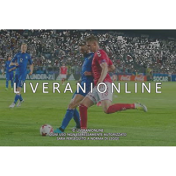 KRAKOW 18.06.2017 MECZ GRUPA C MISTRZOSTWA EUROPY U-21 W PILCE NOZNEJ 2017: DANIA - WLOCHY --- 2017 UEFA EUROPEAN U21 CHAMPIONSHIP MATCH: DENMARK - ITALY NZ ANDREAS MAXSO DANIA DENMARK DAMENICO BERARDI WOLCHY ITALY FOT LUKASZ KRAJEWSKI / FOKUSMEDIA. / NEWSPIX.PL --- Newspix.pl AG ALDO LIVERANI SAS *** Local Caption *** www.newspix.pl mail us: info@newspix.pl call us: 0048 022 23 22 222 --- Polish Picture Agency by Ringier Axel Springer Poland