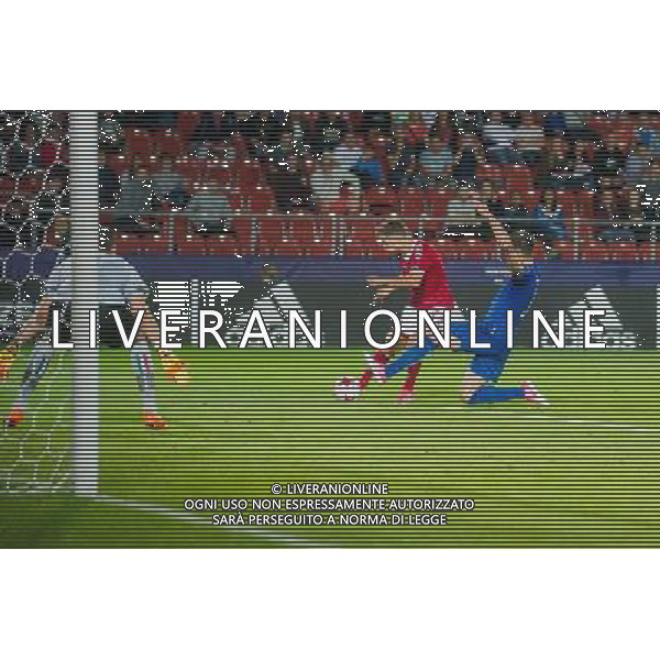 KRAKOW 18.06.2017 MECZ GRUPA C MISTRZOSTWA EUROPY U-21 W PILCE NOZNEJ 2017: DANIA - WLOCHY --- 2017 UEFA EUROPEAN U21 CHAMPIONSHIP MATCH: DENMARK - ITALY NZ ANDREW HJULSAGER DANIA DENMARK ANTONIO BARRECA WOLCHY ITALY FOT LUKASZ KRAJEWSKI / FOKUSMEDIA. / NEWSPIX.PL --- Newspix.pl AG ALDO LIVERANI SAS *** Local Caption *** www.newspix.pl mail us: info@newspix.pl call us: 0048 022 23 22 222 --- Polish Picture Agency by Ringier Axel Springer Poland