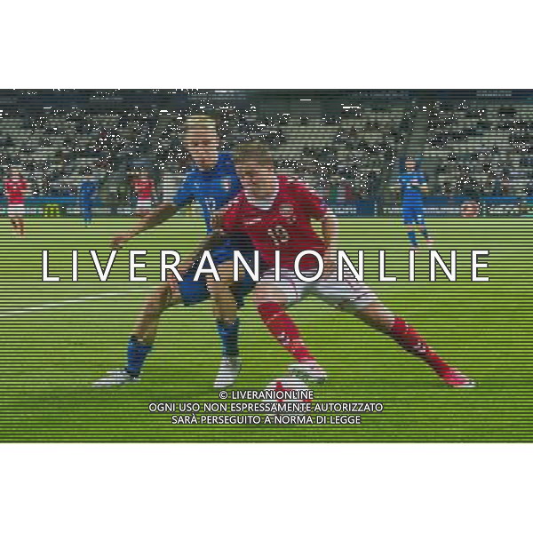 KRAKOW 18.06.2017 MECZ GRUPA C MISTRZOSTWA EUROPY U-21 W PILCE NOZNEJ 2017: DANIA - WLOCHY --- 2017 UEFA EUROPEAN U21 CHAMPIONSHIP MATCH: DENMARK - ITALY NZ FREDERIK BORSTING DANIA DENMARK ANDREA CONTI WOLCHY ITALY FOT LUKASZ KRAJEWSKI / FOKUSMEDIA. / NEWSPIX.PL --- Newspix.pl AG ALDO LIVERANI SAS *** Local Caption *** www.newspix.pl mail us: info@newspix.pl call us: 0048 022 23 22 222 --- Polish Picture Agency by Ringier Axel Springer Poland