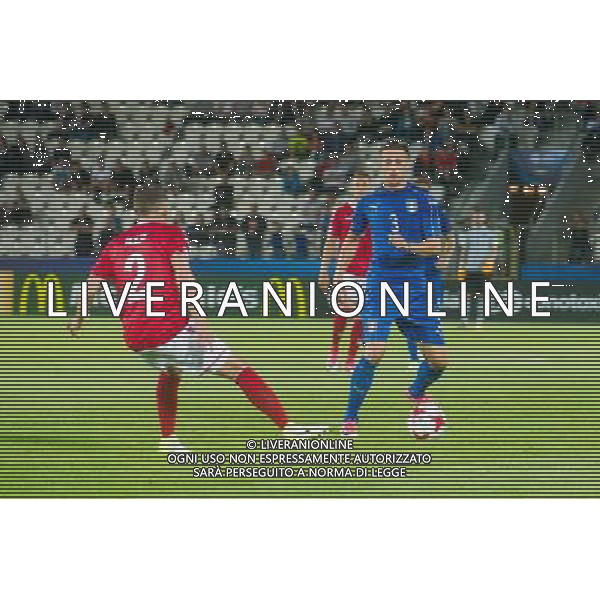KRAKOW 18.06.2017 MECZ GRUPA C MISTRZOSTWA EUROPY U-21 W PILCE NOZNEJ 2017: DANIA - WLOCHY --- 2017 UEFA EUROPEAN U21 CHAMPIONSHIP MATCH: DENMARK - ITALY NZ ANTONIO BARRECA WOLCHY ITALY FREDERIK HOLST DANIA DENMARK FOT LUKASZ KRAJEWSKI / FOKUSMEDIA. / NEWSPIX.PL --- Newspix.pl AG ALDO LIVERANI SAS *** Local Caption *** www.newspix.pl mail us: info@newspix.pl call us: 0048 022 23 22 222 --- Polish Picture Agency by Ringier Axel Springer Poland