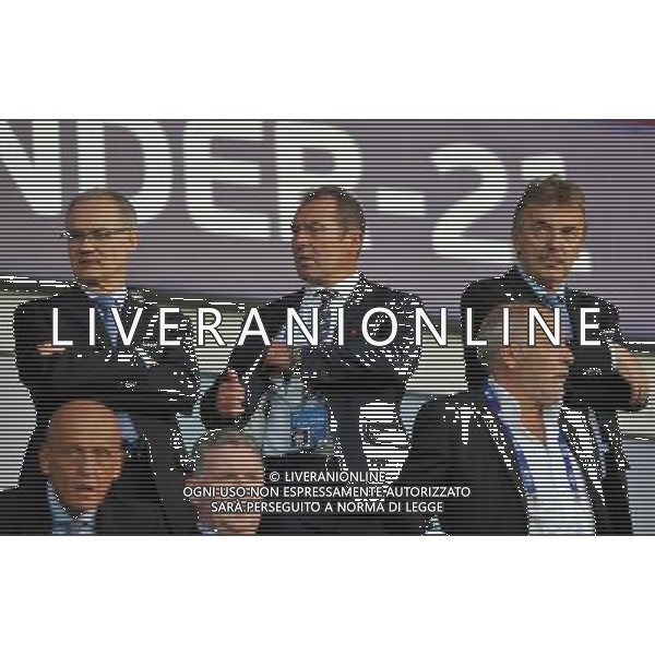 2017.06.18 Krakow Pilka Nozna Mistrzostwa Europy U21 Dania - Wlochy N/z Giorgio Marchetti, Marek Kozminski, Zbigniew Boniek Foto Rafal Rusek / PressFocus 2017.06.18 Krakow Football UEFA Under21 Championship Poland 2017 Denmark - Italy Giorgio Marchetti, Marek Kozminski, Zbigniew Boniek Credit: Rafal Rusek / PressFocus / NEWSPIX.PL --- Newspix.pl AG ALDO LIVERANI SAS *** Local Caption *** www.newspix.pl mail us: info@newspix.pl call us: 0048 022 23 22 222 --- Polish Picture Agency by Ringier Axel Springer Poland