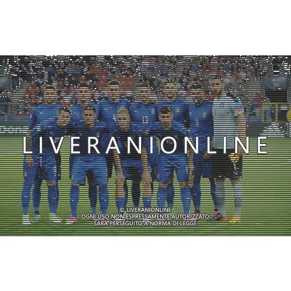 2017.06.18 Krakow Pilka Nozna Mistrzostwa Europy U21 Dania - Wlochy N/z Gianluigi Donnarumma, Antonio Barreca, Daniele Rugani, Lorenzo Pellegrini, Domenico Berardi, Federico Bernardeschi, Andrea Petagna, Andrea Conti, Mattia Caldara, Marco Benassi, Roberto Gagliardini Foto Rafal Rusek / PressFocus 2017.06.18 Krakow Football UEFA Under21 Championship Poland 2017 Denmark - Italy Gianluigi Donnarumma, Antonio Barreca, Daniele Rugani, Lorenzo Pellegrini, Domenico Berardi, Federico Bernardeschi, Andrea Petagna, Andrea Conti, Mattia Caldara, Marco Benassi, Roberto Gagliardini Credit: Rafal Rusek / PressFocus / NEWSPIX.PL --- Newspix.pl AG ALDO LIVERANI SAS *** Local Caption *** www.newspix.pl mail us: info@newspix.pl call us: 0048 022 23 22 222 --- Polish Picture Agency by Ringier Axel Springer Poland