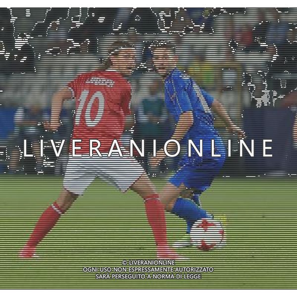 KRAKOW , 18.06.2017 EUROPEAN UNDER-21 CHAMPIONSHIP 2017 GAME DENMARK - ITALY MISTRZOSTWA EUROPY U-21 UEFA W PILCE NOZNEJ MECZ DANIA - WLOCHY N/Z. LUCAS QVISTORFF ANDERSEN (DEN), ROBERTO GAGLIARDINI (ITA) FOTO: TOMASZ MARKOWSKI / NEWSPIX.PL --- Newspix.pl AG ALDO LIVERANI SAS *** Local Caption *** www.newspix.pl mail us: info@newspix.pl call us: 0048 022 23 22 222 --- Polish Picture Agency by Ringier Axel Springer Poland