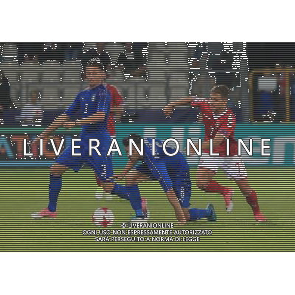 KRAKOW , 18.06.2017 EUROPEAN UNDER-21 CHAMPIONSHIP 2017 GAME DENMARK - ITALY MISTRZOSTWA EUROPY U-21 UEFA W PILCE NOZNEJ MECZ DANIA - WLOCHY N/Z. ANTONIO BARRECA (ITA), LORENZO PELLEGRINI (ITA), ANDREW HJULSAGER (DEN) FOTO: TOMASZ MARKOWSKI / NEWSPIX.PL --- Newspix.pl AG ALDO LIVERANI SAS *** Local Caption *** www.newspix.pl mail us: info@newspix.pl call us: 0048 022 23 22 222 --- Polish Picture Agency by Ringier Axel Springer Poland