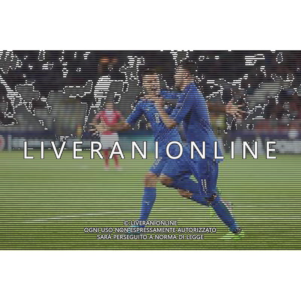 Krakow , Stadion im Jozefa Pilsudskiego 18.06.2017 Sport , Pilka nozna Reprezentacja , Kadra , U-21, Mistrzostwa Europy U21 2017 Grupa C Dania U21 - Wlochy U21 NZ Andrea Petagna ( ITA ) radosc bramka gol 0-2 celebration obok Alberto Grassi ( ITA ) FOT Michal Nowak / Newspix.pl Krakow , Jozef Pilsudski\'s Stadium 18.06.2017 Sport , Football National Teams , UEFA Under-21 European Championship Poland 2017 , Group C Denmark U-21 - Italy U-21 photo by Michal Nowak / Newspix.pl --- Newspix.pl AG ALDO LIVERANI SAS *** Local Caption *** www.newspix.pl mail us: info@newspix.pl call us: 0048 022 23 22 222 --- Polish Picture Agency by Ringier Axel Springer Poland