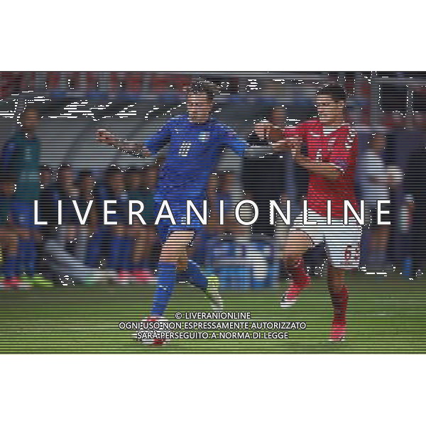 Krakow , Stadion im Jozefa Pilsudskiego 18.06.2017 Sport , Pilka nozna Reprezentacja , Kadra , U-21, Mistrzostwa Europy U21 2017 Grupa C Dania U21 - Wlochy U21 NZ Federico Bernardeschi ( ITA ) Christian Norgaard ( DEN ) FOT Michal Nowak / Newspix.pl Krakow , Jozef Pilsudski\'s Stadium 18.06.2017 Sport , Football National Teams , UEFA Under-21 European Championship Poland 2017 , Group C Denmark U-21 - Italy U-21 photo by Michal Nowak / Newspix.pl --- Newspix.pl AG ALDO LIVERANI SAS *** Local Caption *** www.newspix.pl mail us: info@newspix.pl call us: 0048 022 23 22 222 --- Polish Picture Agency by Ringier Axel Springer Poland