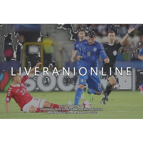 Krakow , Stadion im Jozefa Pilsudskiego 18.06.2017 Sport , Pilka nozna Reprezentacja , Kadra , U-21, Mistrzostwa Europy U21 2017 Grupa C Dania U21 - Wlochy U21 NZ Mikkel Duelund ( DEN ) Andrea Petagna ( ITA ) FOT Michal Nowak / Newspix.pl Krakow , Jozef Pilsudski\'s Stadium 18.06.2017 Sport , Football National Teams , UEFA Under-21 European Championship Poland 2017 , Group C Denmark U-21 - Italy U-21 photo by Michal Nowak / Newspix.pl --- Newspix.pl AG ALDO LIVERANI SAS *** Local Caption *** www.newspix.pl mail us: info@newspix.pl call us: 0048 022 23 22 222 --- Polish Picture Agency by Ringier Axel Springer Poland