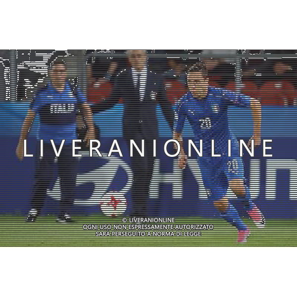 Krakow , Stadion im Jozefa Pilsudskiego 18.06.2017 Sport , Pilka nozna Reprezentacja , Kadra , U-21, Mistrzostwa Europy U21 2017 Grupa C Dania U21 - Wlochy U21 NZ Federico Chiesa ( ITA ) FOT Michal Nowak / Newspix.pl Krakow , Jozef Pilsudski\'s Stadium 18.06.2017 Sport , Football National Teams , UEFA Under-21 European Championship Poland 2017 , Group C Denmark U-21 - Italy U-21 photo by Michal Nowak / Newspix.pl --- Newspix.pl AG ALDO LIVERANI SAS *** Local Caption *** www.newspix.pl mail us: info@newspix.pl call us: 0048 022 23 22 222 --- Polish Picture Agency by Ringier Axel Springer Poland