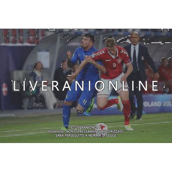 Krakow , Stadion im Jozefa Pilsudskiego 18.06.2017 Sport , Pilka nozna Reprezentacja , Kadra , U-21, Mistrzostwa Europy U21 2017 Grupa C Dania U21 - Wlochy U21 NZ Andrea Petagna ( ITA ) Andreas Maxso ( DEN ) FOT Michal Nowak / Newspix.pl Krakow , Jozef Pilsudski\'s Stadium 18.06.2017 Sport , Football National Teams , UEFA Under-21 European Championship Poland 2017 , Group C Denmark U-21 - Italy U-21 photo by Michal Nowak / Newspix.pl --- Newspix.pl AG ALDO LIVERANI SAS *** Local Caption *** www.newspix.pl mail us: info@newspix.pl call us: 0048 022 23 22 222 --- Polish Picture Agency by Ringier Axel Springer Poland