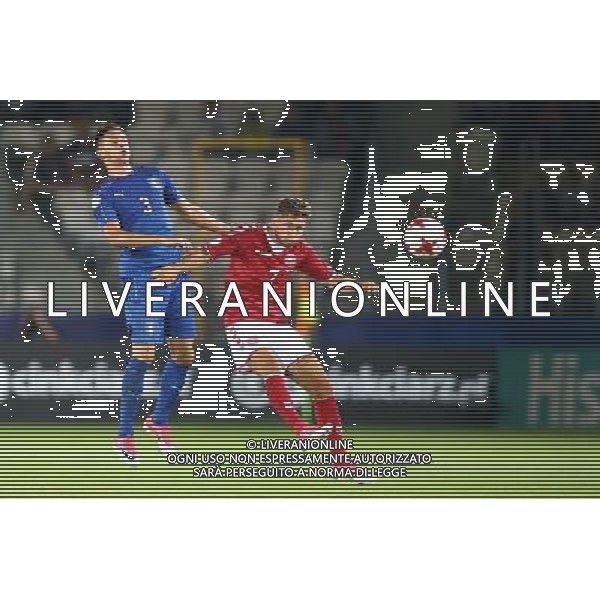 Krakow , Stadion im Jozefa Pilsudskiego 18.06.2017 Sport , Pilka nozna Reprezentacja , Kadra , U-21, Mistrzostwa Europy U21 2017 Grupa C Dania U21 - Wlochy U21 NZ Antonio Barreca ( ITA ) Andrew Hjulsager ( DEN ) FOT Michal Nowak / Newspix.pl Krakow , Jozef Pilsudski\'s Stadium 18.06.2017 Sport , Football National Teams , UEFA Under-21 European Championship Poland 2017 , Group C Denmark U-21 - Italy U-21 photo by Michal Nowak / Newspix.pl --- Newspix.pl AG ALDO LIVERANI SAS *** Local Caption *** www.newspix.pl mail us: info@newspix.pl call us: 0048 022 23 22 222 --- Polish Picture Agency by Ringier Axel Springer Poland