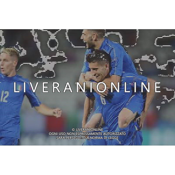 Krakow , Stadion im Jozefa Pilsudskiego 18.06.2017 Sport , Pilka nozna Reprezentacja , Kadra , U-21, Mistrzostwa Europy U21 2017 Grupa C Dania U21 - Wlochy U21 NZ Andrea Petagna ( ITA ) radosc bramka gol celebration 0-1 FOT Michal Nowak / Newspix.pl Krakow , Jozef Pilsudski\'s Stadium 18.06.2017 Sport , Football National Teams , UEFA Under-21 European Championship Poland 2017 , Group C Denmark U-21 - Italy U-21 photo by Michal Nowak / Newspix.pl --- Newspix.pl AG ALDO LIVERANI SAS *** Local Caption *** www.newspix.pl mail us: info@newspix.pl call us: 0048 022 23 22 222 --- Polish Picture Agency by Ringier Axel Springer Poland