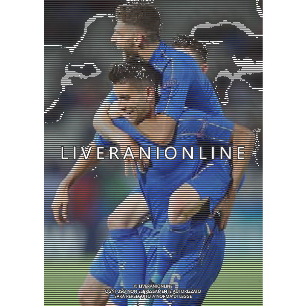 Krakow , Stadion im Jozefa Pilsudskiego 18.06.2017 Sport , Pilka nozna Reprezentacja , Kadra , U-21, Mistrzostwa Europy U21 2017 Grupa C Dania U21 - Wlochy U21 NZ Andrea Petagna ( ITA ) radosc bramka gol celebration 0-1 FOT Michal Nowak / Newspix.pl Krakow , Jozef Pilsudski\'s Stadium 18.06.2017 Sport , Football National Teams , UEFA Under-21 European Championship Poland 2017 , Group C Denmark U-21 - Italy U-21 photo by Michal Nowak / Newspix.pl --- Newspix.pl AG ALDO LIVERANI SAS *** Local Caption *** www.newspix.pl mail us: info@newspix.pl call us: 0048 022 23 22 222 --- Polish Picture Agency by Ringier Axel Springer Poland