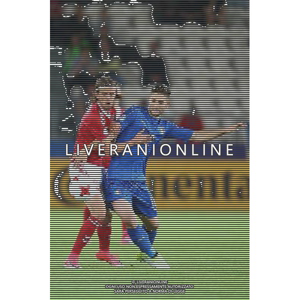 Krakow , Stadion im Jozefa Pilsudskiego 18.06.2017 Sport , Pilka nozna Reprezentacja , Kadra , U-21, Mistrzostwa Europy U21 2017 Grupa C Dania U21 - Wlochy U21 NZ Lucas Qvistorff Andersen ( DEN ) Roberto Gagliardini ( ITA ) FOT Michal Nowak / Newspix.pl Krakow , Jozef Pilsudski\'s Stadium 18.06.2017 Sport , Football National Teams , UEFA Under-21 European Championship Poland 2017 , Group C Denmark U-21 - Italy U-21 photo by Michal Nowak / Newspix.pl --- Newspix.pl AG ALDO LIVERANI SAS *** Local Caption *** www.newspix.pl mail us: info@newspix.pl call us: 0048 022 23 22 222 --- Polish Picture Agency by Ringier Axel Springer Poland