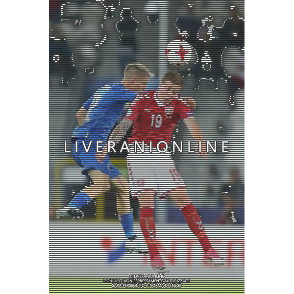 Krakow , Stadion im Jozefa Pilsudskiego 18.06.2017 Sport , Pilka nozna Reprezentacja , Kadra , U-21, Mistrzostwa Europy U21 2017 Grupa C Dania U21 - Wlochy U21 NZ Andrea Conti ( ITA ) Frederik Borsting ( DEN ) FOT Michal Nowak / Newspix.pl Krakow , Jozef Pilsudski\'s Stadium 18.06.2017 Sport , Football National Teams , UEFA Under-21 European Championship Poland 2017 , Group C Denmark U-21 - Italy U-21 photo by Michal Nowak / Newspix.pl --- Newspix.pl AG ALDO LIVERANI SAS *** Local Caption *** www.newspix.pl mail us: info@newspix.pl call us: 0048 022 23 22 222 --- Polish Picture Agency by Ringier Axel Springer Poland
