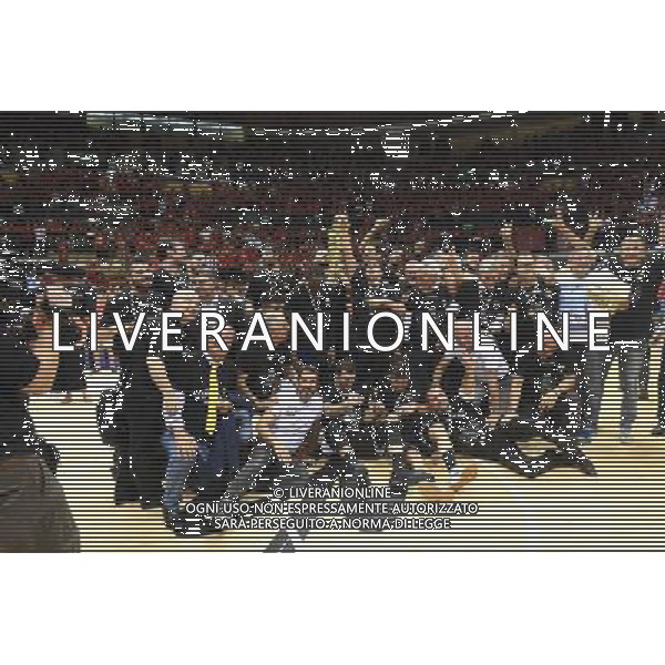 TRIESTE-VIRTUS SEGAFREDO BOLOGNA 19-06-2017 FINALE PLAY OFF PER LA CONQUISTA DELLA SERIE A 1 NELLA FOTO I GIOCATORI DELLA VIRTUS SEGAFREDO BOLOGNA ESULTANO PER LA PROMOZIONE IN SERIE A 1 FOTO OPTIMA-AG ALDO LIVERANI SAS