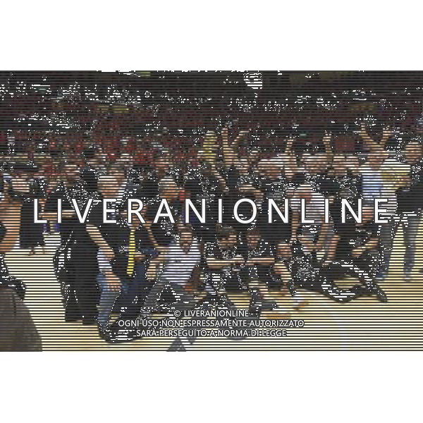 TRIESTE-VIRTUS SEGAFREDO BOLOGNA 19-06-2017 FINALE PLAY OFF PER LA CONQUISTA DELLA SERIE A 1 NELLA FOTO I GIOCATORI DELLA VIRTUS SEGAFREDO BOLOGNA ESULTANO PER LA PROMOZIONE IN SERIE A 1 FOTO OPTIMA-AG ALDO LIVERANI SAS
