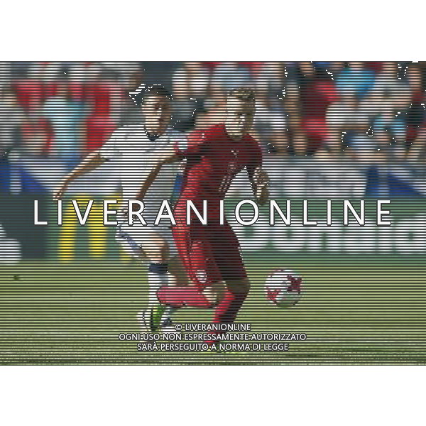 TYCHY STADION MIEJSKI 21.06.2017 MECZ MISTRZOSTW EUROPY UNDER 21 2017 PILKA NOZNA CZECHY (czerwone) - WLOCHY (biale) NZ Davide Calabria , Jakub Jankto . FOT TOMASZ WANTULA / NEWSPIX.PL TYCHY 21.06.2017 FOOTBALL MEN\'S CHAMPIONSCHIP UNDER 21 POLAND 2017 CZECH REPUBLIC - ITALY TOMASZ WANTULA / NEWSPIX.PL --- Newspix.pl AG ALDO LIVERANI SAS ONLY ITALY *** Local Caption *** www.newspix.pl mail us: info@newspix.pl call us: 0048 022 23 22 222 --- Polish Picture Agency by Ringier Axel Springer Poland