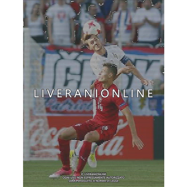 TYCHY STADION MIEJSKI 21.06.2017 MECZ MISTRZOSTW EUROPY UNDER 21 2017 PILKA NOZNA CZECHY (czerwone) - WLOCHY (biale) NZ Patrik Schick , Damiele Rugani . FOT TOMASZ WANTULA / NEWSPIX.PL TYCHY 21.06.2017 FOOTBALL MEN\'S CHAMPIONSCHIP UNDER 21 POLAND 2017 CZECH REPUBLIC - ITALY TOMASZ WANTULA / NEWSPIX.PL --- Newspix.pl AG ALDO LIVERANI SAS ONLY ITALY *** Local Caption *** www.newspix.pl mail us: info@newspix.pl call us: 0048 022 23 22 222 --- Polish Picture Agency by Ringier Axel Springer Poland