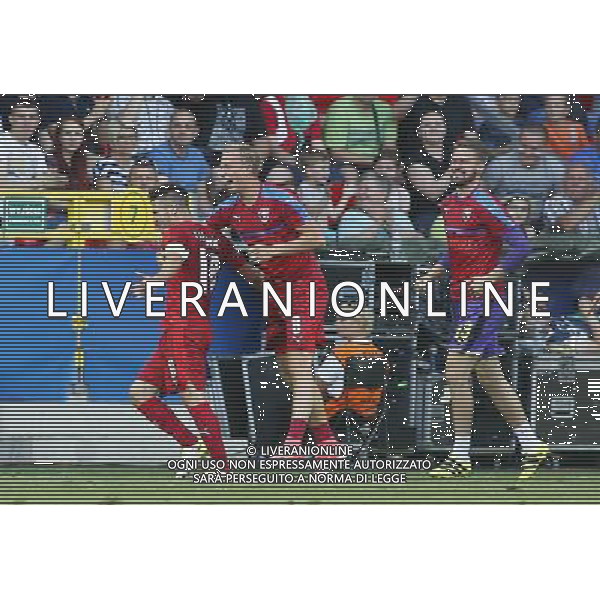 TYCHY STADION MIEJSKI 21.06.2017 MECZ MISTRZOSTW EUROPY UNDER 21 2017 PILKA NOZNA CZECHY (czerwone) - WLOCHY (biale) NZ Michal Travnik gol bramka radosc 1:0 . FOT TOMASZ WANTULA / NEWSPIX.PL TYCHY 21.06.2017 FOOTBALL MEN\'S CHAMPIONSCHIP UNDER 21 POLAND 2017 CZECH REPUBLIC - ITALY TOMASZ WANTULA / NEWSPIX.PL --- Newspix.pl AG ALDO LIVERANI SAS ONLY ITALY *** Local Caption *** www.newspix.pl mail us: info@newspix.pl call us: 0048 022 23 22 222 --- Polish Picture Agency by Ringier Axel Springer Poland