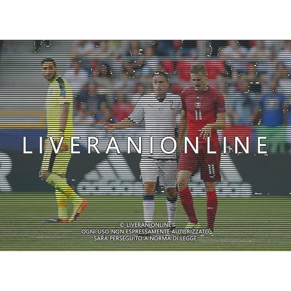 TYCHY STADION MIEJSKI 21.06.2017 MECZ MISTRZOSTW EUROPY UNDER 21 2017 PILKA NOZNA CZECHY (czerwone) - WLOCHY (biale) NZ Gianluigi Donnarumma , Davide Calabria , Jakub Jankto . FOT TOMASZ WANTULA / NEWSPIX.PL TYCHY 21.06.2017 FOOTBALL MEN\'S CHAMPIONSCHIP UNDER 21 POLAND 2017 CZECH REPUBLIC - ITALY TOMASZ WANTULA / NEWSPIX.PL --- Newspix.pl AG ALDO LIVERANI SAS ONLY ITALY *** Local Caption *** www.newspix.pl mail us: info@newspix.pl call us: 0048 022 23 22 222 --- Polish Picture Agency by Ringier Axel Springer Poland