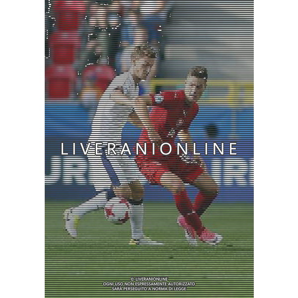 TYCHY STADION MIEJSKI 21.06.2017 MECZ MISTRZOSTW EUROPY UNDER 21 2017 PILKA NOZNA CZECHY (czerwone) - WLOCHY (biale) NZ Damiele Rugani , Patrik Schick . FOT TOMASZ WANTULA / NEWSPIX.PL TYCHY 21.06.2017 FOOTBALL MEN\'S CHAMPIONSCHIP UNDER 21 POLAND 2017 CZECH REPUBLIC - ITALY TOMASZ WANTULA / NEWSPIX.PL --- Newspix.pl AG ALDO LIVERANI SAS ONLY ITALY *** Local Caption *** www.newspix.pl mail us: info@newspix.pl call us: 0048 022 23 22 222 --- Polish Picture Agency by Ringier Axel Springer Poland