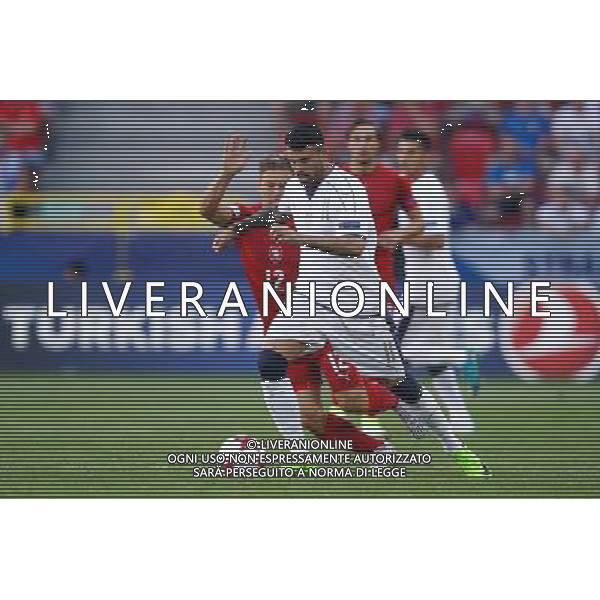 Tychy , Stadion Miejski 21.06.2017 Sport , Pilka nozna Reprezentacja , Kadra , U-21, Mistrzostwa Europy U21 2017 Grupa C Czechy U21 - Wlochy U21 NZ Michal Hubinek ( CZE ) Andrea Petagna ( ITA ) FOT Michal Nowak / Newspix.pl Tychy , City Stadium 21.06.2017 Sport , Football National Teams , UEFA Under-21 European Championship Poland 2017 , Group C Czech Republic U-21 - Italy U-21 photo by Michal Nowak / Newspix.pl --- Newspix.pl / AGENZIA ALDO LIVERANI SAS - ITALY ONLY EDITORIAL USE ONLY - Repubblica Ceca - Italia UEFA Campionato Europeo Under 21 Polonia 2017 Gruppo C Tychy (Polonia) - 21.06.2017