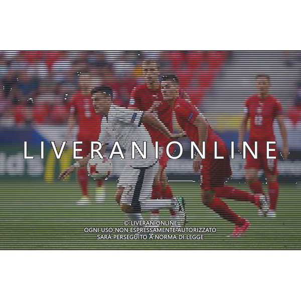 Tychy , Stadion Miejski 21.06.2017 Sport , Pilka nozna Reprezentacja , Kadra , U-21, Mistrzostwa Europy U21 2017 Grupa C Czechy U21 - Wlochy U21 NZ Alex Ferrari ( ITA ) Patrik Schick ( CZE ) FOT Michal Nowak / Newspix.pl Tychy , City Stadium 21.06.2017 Sport , Football National Teams , UEFA Under-21 European Championship Poland 2017 , Group C Czech Republic U-21 - Italy U-21 photo by Michal Nowak / Newspix.pl --- Newspix.pl / AGENZIA ALDO LIVERANI SAS - ITALY ONLY EDITORIAL USE ONLY - Repubblica Ceca - Italia UEFA Campionato Europeo Under 21 Polonia 2017 Gruppo C Tychy (Polonia) - 21.06.2017