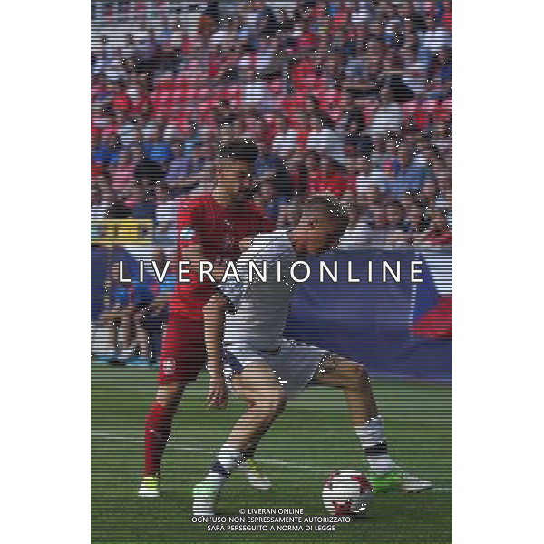 Tychy , Stadion Miejski 21.06.2017 Sport , Pilka nozna Reprezentacja , Kadra , U-21, Mistrzostwa Europy U21 2017 Grupa C Czechy U21 - Wlochy U21 NZ Michal Travnik ( CZE ) Andrea Conti ( ITA ) FOT Michal Nowak / Newspix.pl Tychy , City Stadium 21.06.2017 Sport , Football National Teams , UEFA Under-21 European Championship Poland 2017 , Group C Czech Republic U-21 - Italy U-21 photo by Michal Nowak / Newspix.pl --- Newspix.pl / AGENZIA ALDO LIVERANI SAS - ITALY ONLY EDITORIAL USE ONLY - Repubblica Ceca - Italia UEFA Campionato Europeo Under 21 Polonia 2017 Gruppo C Tychy (Polonia) - 21.06.2017