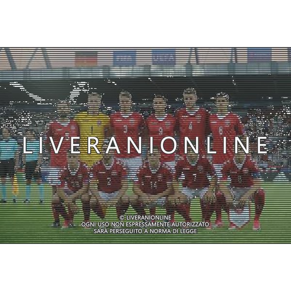 2017.06.21 Krakow Pilka Nozna Mistrzostwa Europy U21 Niemcy - Dania N/z Jakob Blabjerg, Jeppe Hojberg, Andreas Maxso, Marcus Ingvartsen, Patrick Banggaard, Christian Norgaard, Mikkel Duelund, Frederik Holst, Casper Nielsen, Andrew Hjulsager, Lasse Vigen Christensen grupowe - Formazione Danimarca Foto Rafal Rusek / PressFocus 2017.06.21 Krakow Football UEFA Under21 Championship Poland 2017 Germany - Denmark Jakob Blabjerg, Jeppe Hojberg, Andreas Maxso, Marcus Ingvartsen, Patrick Banggaard, Christian Norgaard, Mikkel Duelund, Frederik Holst, Casper Nielsen, Andrew Hjulsager, Lasse Vigen Christensen grupowe Credit: Rafal Rusek / PressFocus / NEWSPIX.PL --- Newspix.pl / AGENZIA ALDO LIVERANI SAS - ITALY ONLY EDITORIAL USE ONLY - Germania - Danimarca UEFA Campionato Europeo Under 21 Polonia 2017 Gruppo C Cracovia (Polonia) - 21.06.2017