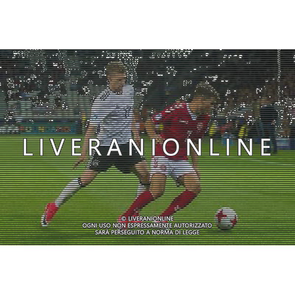 KRAKOW 21.06.2017 MECZ GRUPA C MISTRZOSTWA EUROPY U-21 W PILCE NOZNEJ 2017: NIEMCY - DANIA --- 2017 UEFA EUROPEAN U21 CHAMPIONSHIP MATCH: GERMANY - DENMARK NZ ANDREW HJULSAGER DANIA DENMARK MITCHELL WEISER NIEMCY GERMANY FOT LUKASZ KRAJEWSKI / FOKUSMEDIA.COM.PL / NEWSPIX.PL --- Newspix.pl / AGENZIA ALDO LIVERANI SAS - ITALY ONLY EDITORIAL USE ONLY - Germania - Danimarca UEFA Campionato Europeo Under 21 Polonia 2017 Gruppo C Cracovia (Polonia) - 21.06.2017