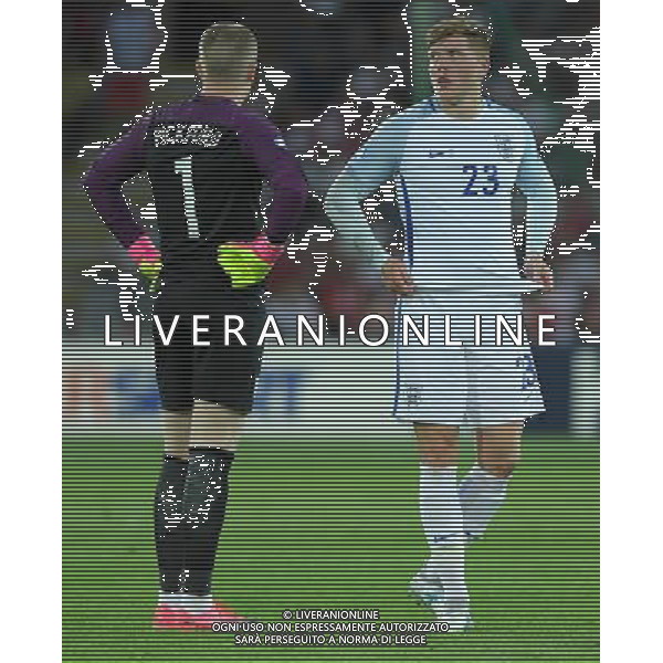 UEFA Campionato Europeo Under 21 Polonia 2017 Gruppo A Kielce (Polonia) - 22.06.2017 Inghilterra-Polonia Nella Foto:Alfie Mawson e Jordan Pickford /Ph.Vitez-Ag. Aldo Liverani