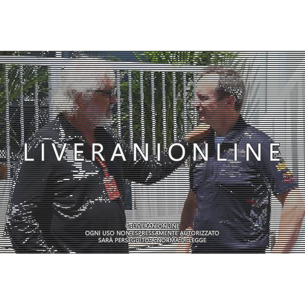 (L to R): Flavio Briatore (ITA) with Paul Monaghan (GBR) Red Bull Racing Chief Engineer. 24.06.2017. Formula 1 World Championship, Rd 8, Azerbaijan Grand Prix, Baku Street Circuit, Azerbaijan, Qualifying Day. / AGENZIA ALDO LIVERANI SAS - ITALY ONLY EDITORIAL USE ONLY - - Gp F1 Baku Street Circuit, Azerbaijan, Prove Ufficiali Qualifiche 24.06.2017.