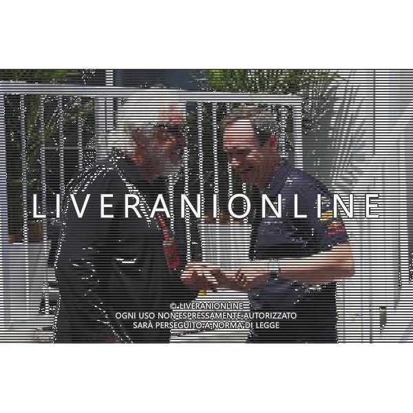 (L to R): Flavio Briatore (ITA) with Paul Monaghan (GBR) Red Bull Racing Chief Engineer. 24.06.2017. Formula 1 World Championship, Rd 8, Azerbaijan Grand Prix, Baku Street Circuit, Azerbaijan, Qualifying Day. / AGENZIA ALDO LIVERANI SAS - ITALY ONLY EDITORIAL USE ONLY - - Gp F1 Baku Street Circuit, Azerbaijan, Prove Ufficiali Qualifiche 24.06.2017.