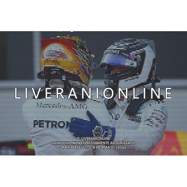 Pole for Lewis Hamilton (GBR) Mercedes AMG F1 and 2nd place for Valtteri Bottas (FIN) Mercedes AMG F1. 24.06.2017. Formula 1 World Championship, Rd 8, Azerbaijan Grand Prix, Baku Street Circuit, Azerbaijan, Qualifying Day. / AGENZIA ALDO LIVERANI SAS - ITALY ONLY EDITORIAL USE ONLY - - Gp F1 Baku Street Circuit, Azerbaijan, Prove Ufficiali Qualifiche 24.06.2017.