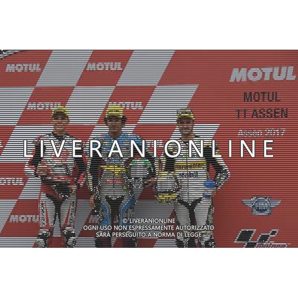 24/06/2017 Circuito TT, Assen, Paesi Bassi;Takaaka Nakagami, Franco Morbidelli, Thomas Luthi FOTO G.PIAZZOLLA-AG ALDO LIVERANI SAS