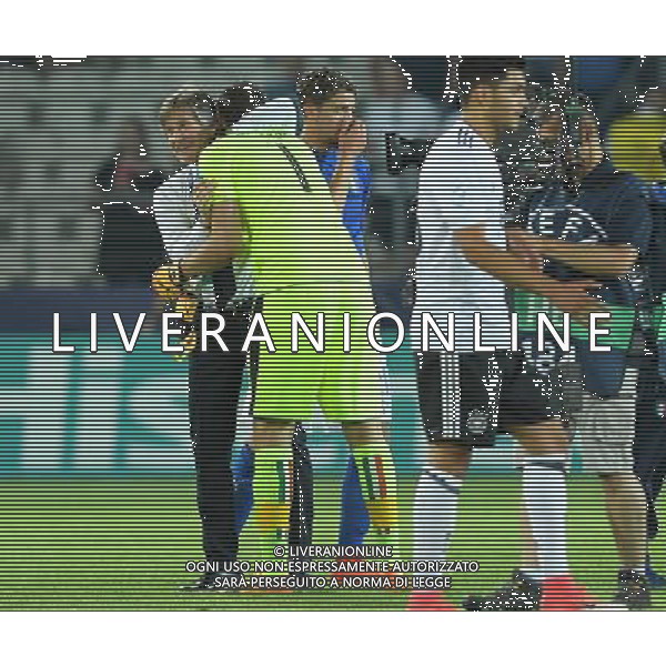 UEFA Campionato Europeo Under 21 Polonia 2017 Gruppo C Krakow (Polonia) - 24.06.2017 Italia-Germania Nella Foto: esultanza di gianluigi donnarumma e gabriele oriali che festeggiano a fine gara /Ph.Vitez-Ag. Aldo Liverani