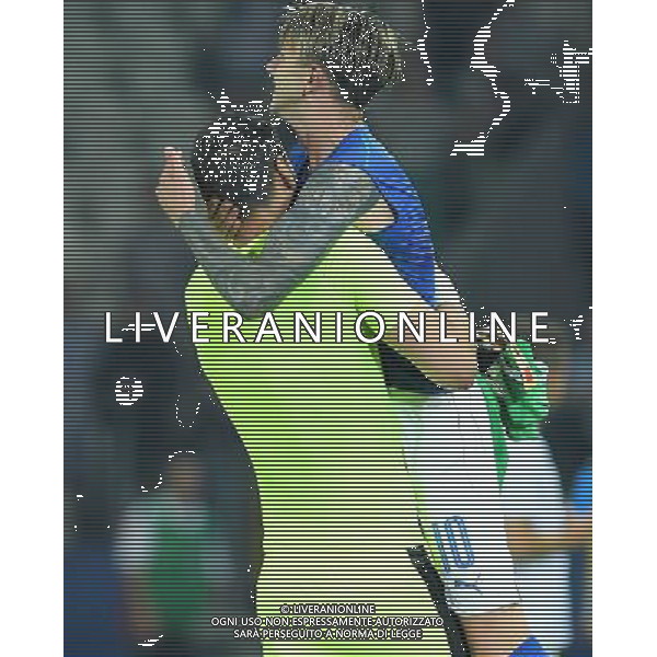 UEFA Campionato Europeo Under 21 Polonia 2017 Gruppo C Krakow (Polonia) - 24.06.2017 Italia-Germania Nella Foto: esultanza abbraccio di federico bernardeschi e gianluigi donnarumma che festeggiano a fine gara /Ph.Vitez-Ag. Aldo Liverani