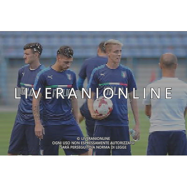 26.06.2017 KRAKOW PILKA NOZNA ( FOOTBALL ) MISTRZOSTWA EUROPY UEFA DO LAT 21 POLSKA 2017 ( UEFA EURO UNDER 21 POLAND ) OFICJALNA KONFERENCJA PRASOWA I TRENING REPREZENTACJI WLOCH U21 PRZED MECZEM Z HISZPANIA U21 ( ITALY PRESS CONFERENCE AND TEAM PRACTISE BEFORE GAME WITH SPAIN ) NZ ANDREA CONTI ALEX FERARRI FOTO MICHAL STANCZYK / CYFRASPORT / NEWSPIX.PL --- Newspix.pl / AGENZIA ALDO LIVERANI SAS - ITALY ONLY EDITORIAL USE ONLY - Allenamento della Nazionale Italiana UEFA Campionato Europeo Under 21 Polonia 2017 Cracovia 26.06.2017