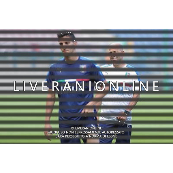 26.06.2017 KRAKOW PILKA NOZNA ( FOOTBALL ) MISTRZOSTWA EUROPY UEFA DO LAT 21 POLSKA 2017 ( UEFA EURO UNDER 21 POLAND ) OFICJALNA KONFERENCJA PRASOWA I TRENING REPREZENTACJI WLOCH U21 PRZED MECZEM Z HISZPANIA U21 ( ITALY PRESS CONFERENCE AND TEAM PRACTISE BEFORE GAME WITH SPAIN ) NZ TRENER ( HEAD COACH ) LUIGI DI BIAGIO LORENZO PELLEGRINI FOTO MICHAL STANCZYK / CYFRASPORT / NEWSPIX.PL --- Newspix.pl / AGENZIA ALDO LIVERANI SAS - ITALY ONLY EDITORIAL USE ONLY - Allenamento della Nazionale Italiana UEFA Campionato Europeo Under 21 Polonia 2017 Cracovia 26.06.2017
