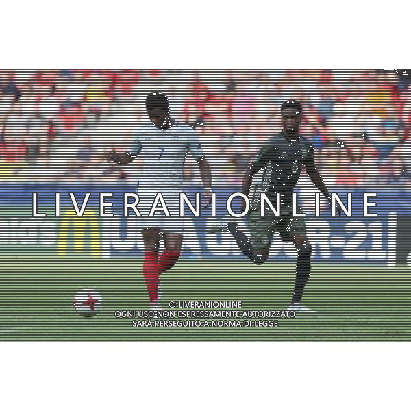 TYCHY 27.06.2017 SPORT PILKA NOZNA MISTRZOSTWA EUROPY U-21 POLFINAL ANGLIA - NIEMCY NZ. DEMARAI GRAY (ENG) GIDEON JUNG (GER) FOT. MICHAL CHWIEDUK / FOKUSMEDIA / NEWSPIX.PL TYCHY 27.06.2017 SPORT FOOTBALL 2017 UEFA EUROPEAN U21 CHAMPIONSHIP ENGLAND - GERMANY FOT. MICHAL CHWIEDUK / FOKUSMEDIA / NEWSPIX.PL --- Newspix.pl AG ALDO LIVERANI SAS ONLY ITALY *** Local Caption *** www.newspix.pl mail us: info@newspix.pl call us: 0048 022 23 22 222 --- Polish Picture Agency by Ringier Axel Springer Poland