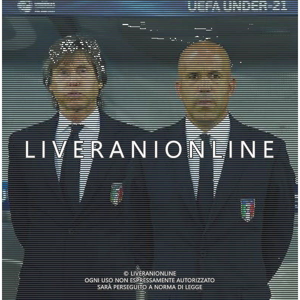 UEFA Campionato Europeo Under 21 Polonia 2017 Semifinale Krakow (Polonia) - 27.06.2017 Spagna-Italia Nella Foto:di biagio luigi e gabriele oriali /Ph.Vitez-Ag. Aldo Liverani