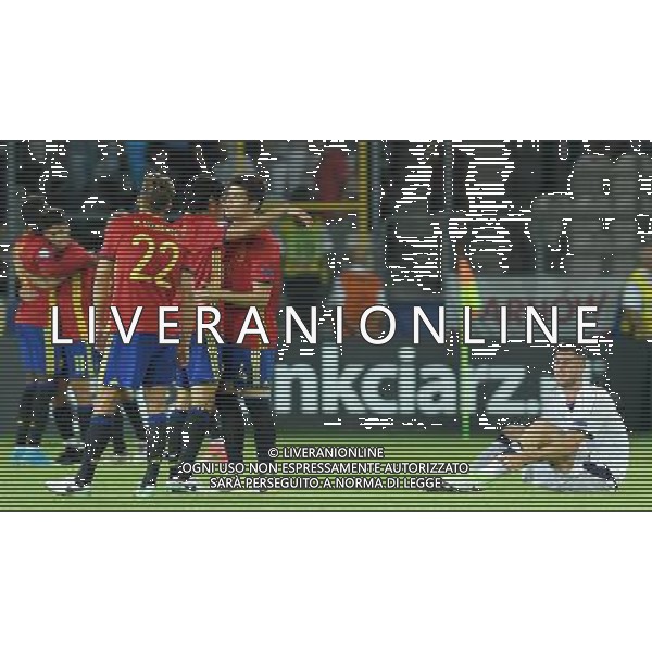 UEFA Campionato Europeo Under 21 Polonia 2017 Semifinale Krakow (Polonia) - 27.06.2017 Spagna-Italia Nella Foto: esultanza spagna a fine gara - delusione italia - Alberto Cerri /Ph.Vitez-Ag. Aldo Liverani